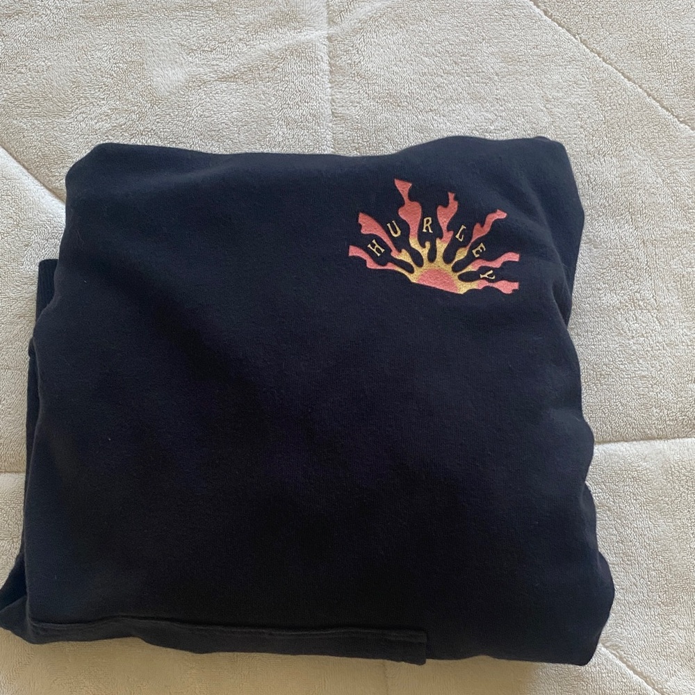 Hurley Black Hoodie with Sunburst Design